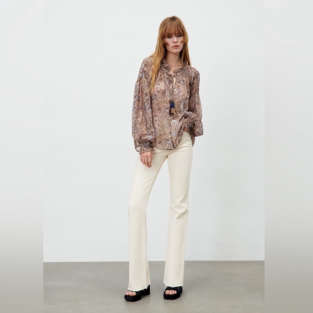 💫 Zara Boho Paisley Print Blouse 💫 - Picture 4 of 8